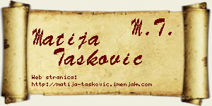 Matija Tasković vizit kartica